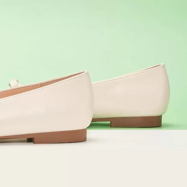 imageCParavano Chic Bow Knot Flats Fashion Hollow Out Design Round Toe Shoes Comfortable Daily Dress FlatsMilky Whiteb6