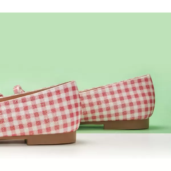 imageCParavano Chic Bow Knot Flats Fashion Hollow Out Design Round Toe Shoes Comfortable Daily Dress FlatsPink Tartan Blingb6
