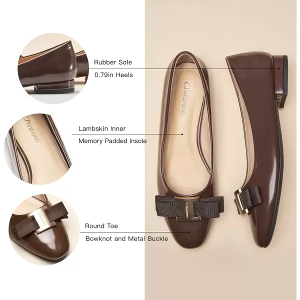 imageCParavano Womens Flats Bowknot Shoes Ballet Flats for Women Round Toe Flats Leather Shoes for Women Womens Shoes Dressy Casual OfficeCoffee