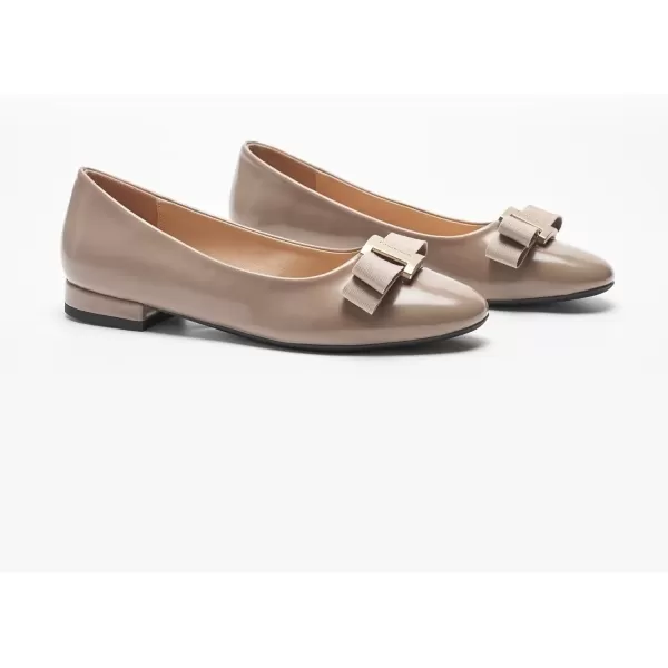 imageCParavano Womens Flats Bowknot Shoes Ballet Flats for Women Round Toe Flats Leather Shoes for Women Womens Shoes Dressy Casual OfficeTaupe