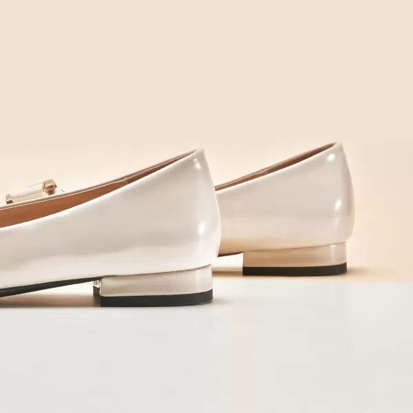 imageCParavano Womens Flats Bowknot Shoes Ballet Flats for Women Round Toe Flats Leather Shoes for Women Womens Shoes Dressy Casual OfficeWhite
