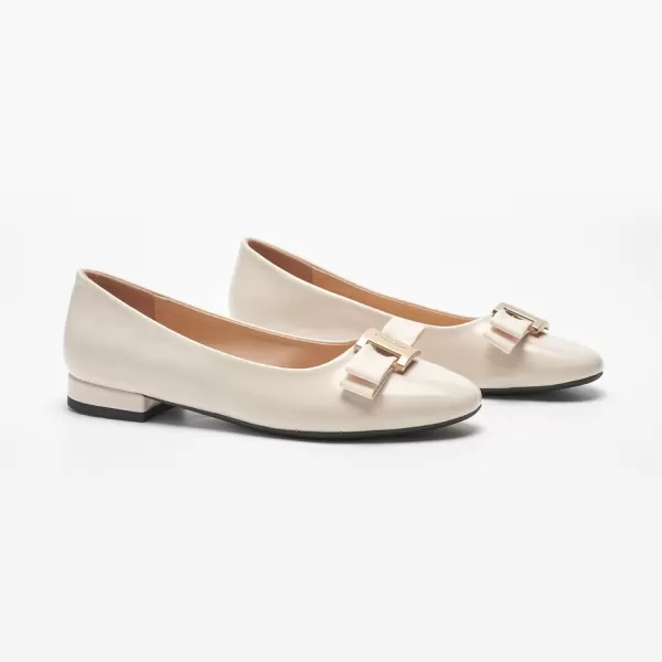 imageCParavano Womens Flats Bowknot Shoes Ballet Flats for Women Round Toe Flats Leather Shoes for Women Womens Shoes Dressy Casual OfficeWhite