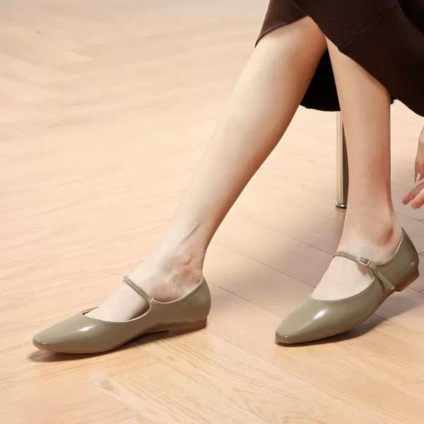 imageCParavano Mary Jane Flats Round Toe Flats Ballet Flats with Strap Womens Flats for Work Casual DailyGrey
