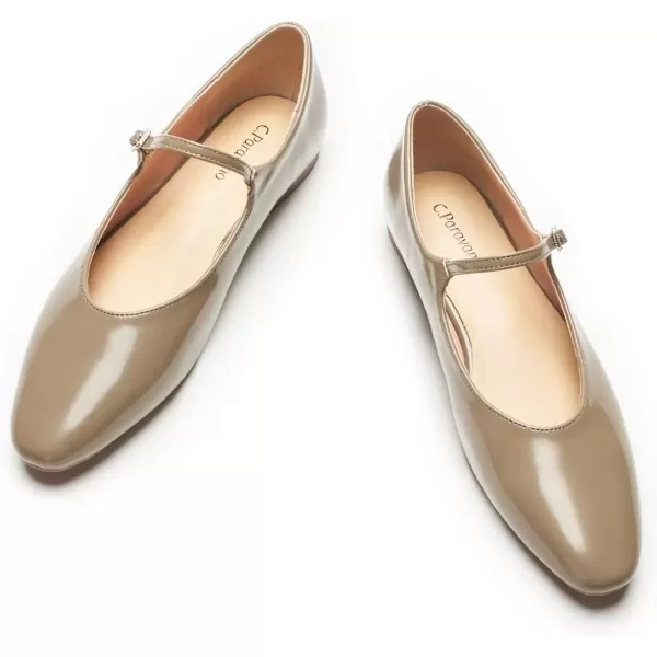 imageCParavano Mary Jane Flats Round Toe Flats Ballet Flats with Strap Womens Flats for Work Casual DailyGrey