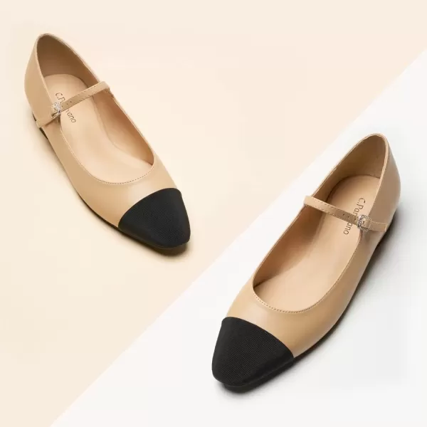 imageCParavano Mary Jane Shoes for Women  Womens Round Toe Flats  Strap Flats Shoes  Womens Flats  Mary Jane Flats  Leather Ballet Flats  Dressy ShoesX6abeige