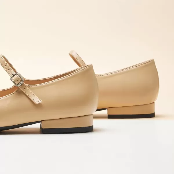imageCParavano Mary Jane Shoes for Women  Womens Round Toe Flats  Strap Flats Shoes  Womens Flats  Mary Jane Flats  Leather Ballet Flats  Dressy ShoesX6abeige