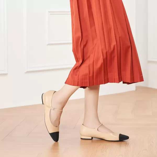 imageCParavano Mary Jane Shoes for Women  Womens Round Toe Flats  Strap Flats Shoes  Womens Flats  Mary Jane Flats  Leather Ballet Flats  Dressy ShoesX6abeige