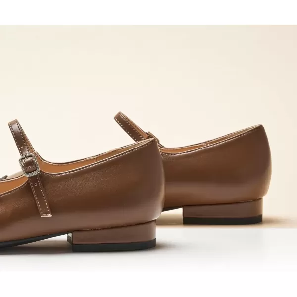 imageCParavano Mary Jane Shoes for Women  Womens Round Toe Flats  Strap Flats Shoes  Womens Flats  Mary Jane Flats  Leather Ballet Flats  Dressy ShoesX6abrown
