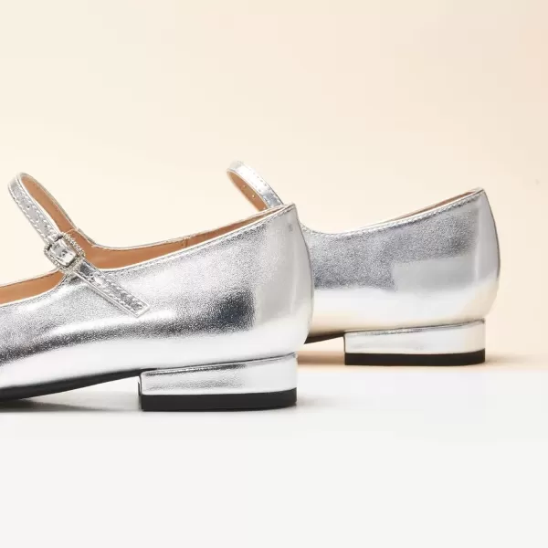 imageCParavano Mary Jane Shoes for Women  Womens Round Toe Flats  Strap Flats Shoes  Womens Flats  Mary Jane Flats  Leather Ballet Flats  Dressy ShoesX6asilver