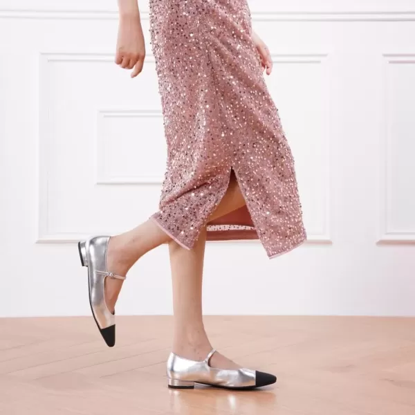 imageCParavano Mary Jane Shoes for Women  Womens Round Toe Flats  Strap Flats Shoes  Womens Flats  Mary Jane Flats  Leather Ballet Flats  Dressy ShoesX6asilver