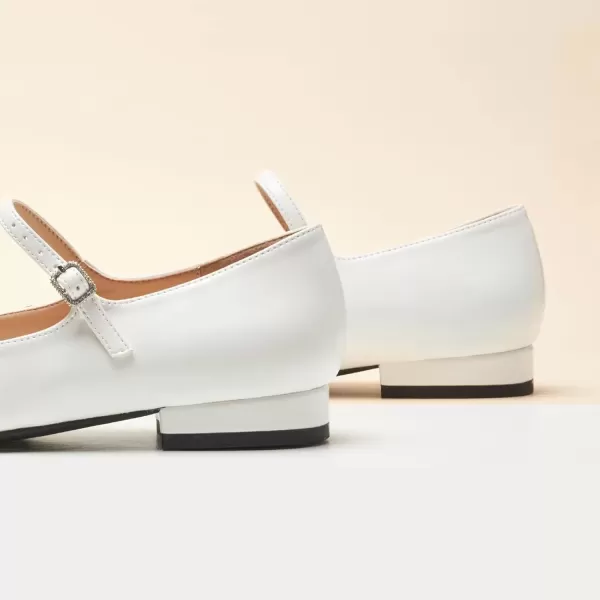 imageCParavano Mary Jane Shoes for Women  Womens Round Toe Flats  Strap Flats Shoes  Womens Flats  Mary Jane Flats  Leather Ballet Flats  Dressy ShoesX6awhite