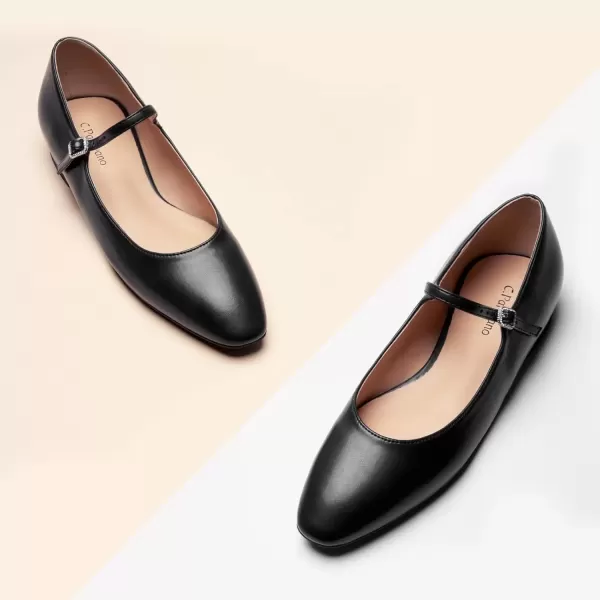 imageCParavano Mary Jane Shoes for Women  Womens Round Toe Flats  Strap Flats Shoes  Womens Flats  Mary Jane Flats  Leather Ballet Flats  Dressy ShoesX6cblack