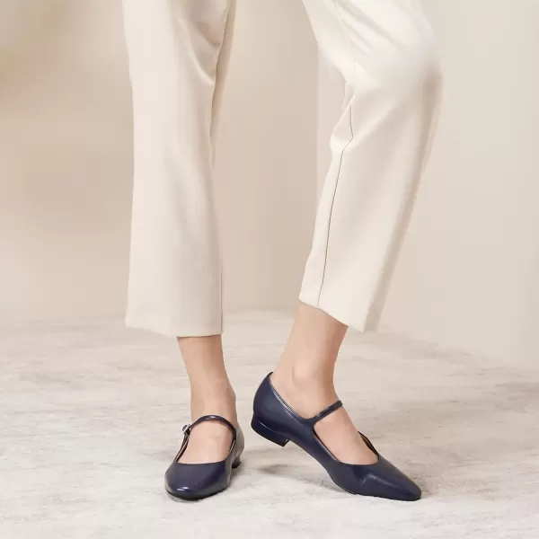 imageCParavano Mary Jane Shoes for Women  Womens Round Toe Flats  Strap Flats Shoes  Womens Flats  Mary Jane Flats  Leather Ballet Flats  Dressy ShoesX6cnavy