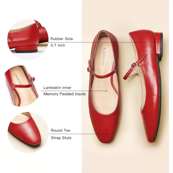 imageCParavano Mary Jane Shoes for Women  Womens Round Toe Flats  Strap Flats Shoes  Womens Flats  Mary Jane Flats  Leather Ballet Flats  Dressy ShoesX6cred