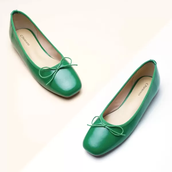 imageCParavano Women Flats Shoes  Ballet Flat for Womens  Slip On Womens Flats  Round Toe Dress ShoesGreend