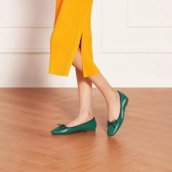 imageCParavano Women Flats Shoes  Ballet Flat for Womens  Slip On Womens Flats  Round Toe Dress ShoesGreend