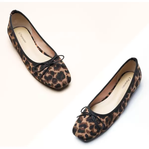 imageCParavano Women Flats Shoes  Ballet Flat for Womens  Slip On Womens Flats  Round Toe Dress ShoesLeopardg