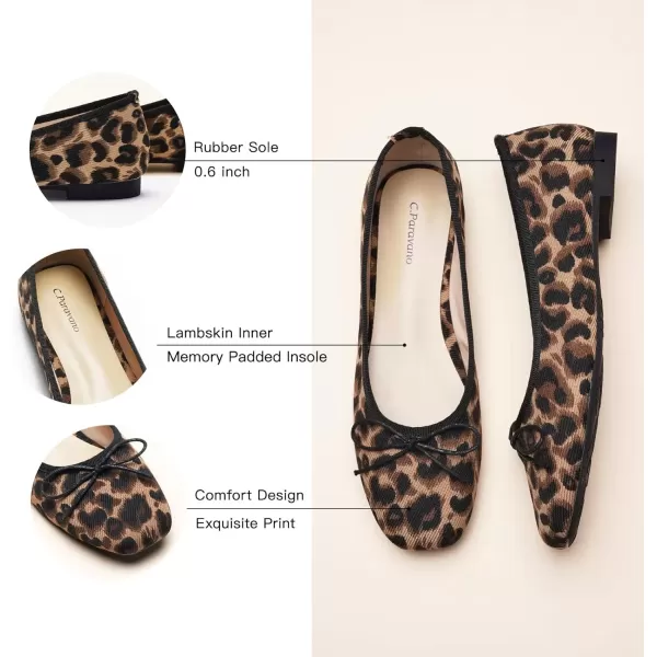 imageCParavano Women Flats Shoes  Ballet Flat for Womens  Slip On Womens Flats  Round Toe Dress ShoesLeopardg