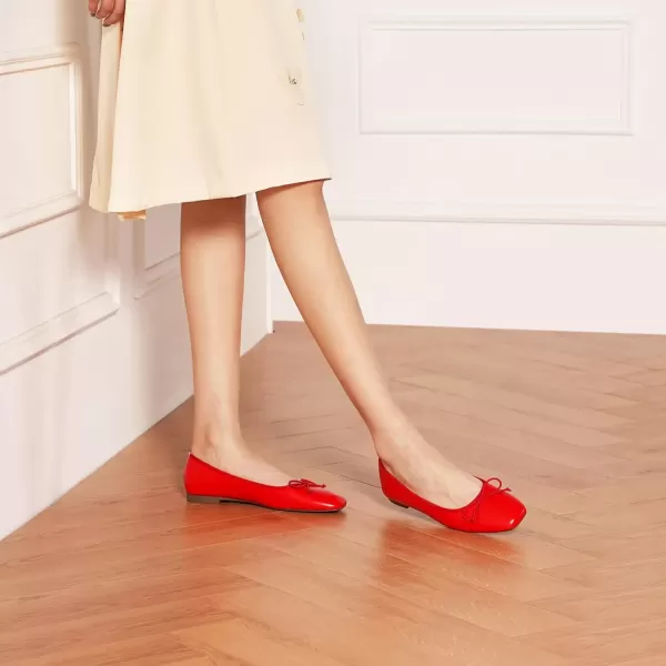 imageCParavano Women Flats Shoes  Ballet Flat for Womens  Slip On Womens Flats  Round Toe Dress ShoesRedd