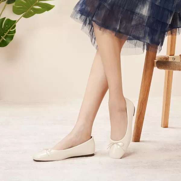 imageCParavano Women Flats Shoes  Ballet Flat for Womens  Slip On Womens Flats  Round Toe Dress ShoesWhited