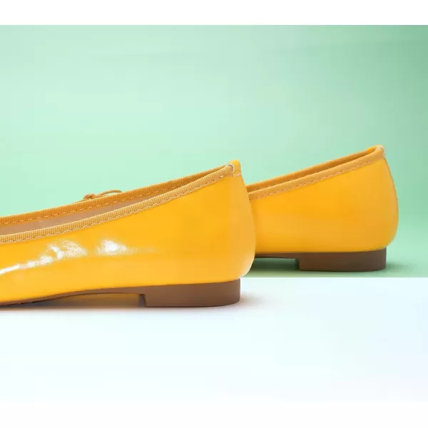 imageCParavano Women Flats Shoes  Ballet Flat for Womens  Slip On Womens Flats  Round Toe Dress ShoesYellowd