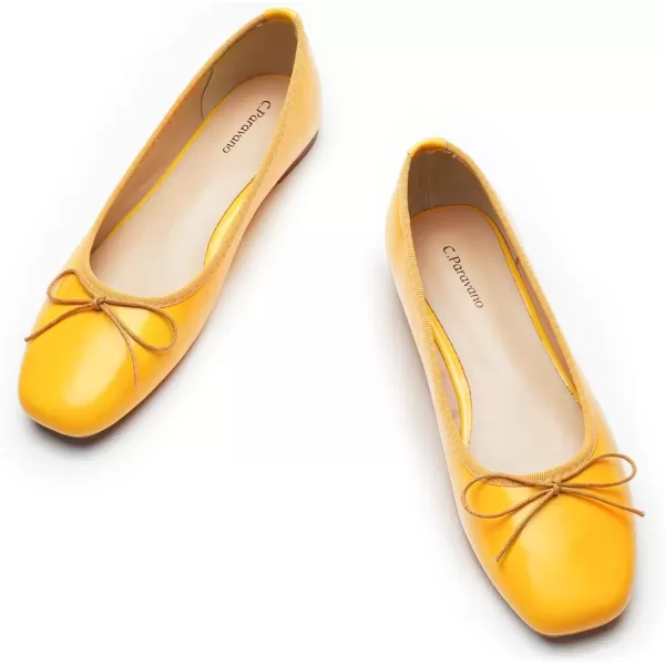 imageCParavano Women Flats Shoes  Ballet Flat for Womens  Slip On Womens Flats  Round Toe Dress ShoesYellowd