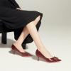 imageCParavano Metal Buckle Pointy Pumps Heels for Women Sexy Wedding Shoes Dressy Low Heel for Formal Events Work Casual Heels Leather Pumps for Office AttireBlack Tweed