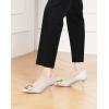 imageCParavano Metal Buckle Pointy Pumps Heels for Women Sexy Wedding Shoes Dressy Low Heel for Formal Events Work Casual Heels Leather Pumps for Office AttireGrey Green