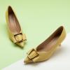 imageCParavano Metal Buckle Pointy Pumps Heels for Women Sexy Wedding Shoes Dressy Low Heel for Formal Events Work Casual Heels Leather Pumps for Office AttireYellow E3