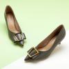 imageCParavano Metal Buckle Pointy Pumps Heels for Women Sexy Wedding Shoes Dressy Low Heel for Formal Events Work Casual Heels Leather Pumps for Office AttireDark Grey E3