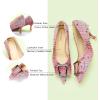 imageCParavano Metal Buckle Pointy Pumps Heels for Women Sexy Wedding Shoes Dressy Low Heel for Formal Events Work Casual Heels Leather Pumps for Office AttirePink Tweed