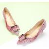 imageCParavano Metal Buckle Pointy Pumps Heels for Women Sexy Wedding Shoes Dressy Low Heel for Formal Events Work Casual Heels Leather Pumps for Office AttirePink Tweed