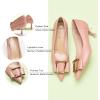 imageCParavano Metal Buckle Pointy Pumps Heels for Women Sexy Wedding Shoes Dressy Low Heel for Formal Events Work Casual Heels Leather Pumps for Office AttirePink E3