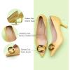 imageCParavano Pointed Toe Heels Closed Toe Womens Pumps Low Heel for Formal Events Dress Pump Leather Pumps for Women Dressy Womens Heels Comfortable DressyYellowe2
