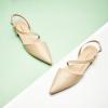 imageCParavano Slingback Flats for Women Crocdile Print Pointed Toe Flats Sandals Adjustable Ankle Strap Slingback Slip on ShoesBeige