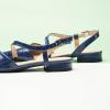 imageCParavano Slingback Flats for Women Crocdile Print Pointed Toe Flats Sandals Adjustable Ankle Strap Slingback Slip on ShoesNavy