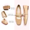 imageCParavano Mary Jane Shoes for Women  Womens Flats  Womens Mary Jane  Leather Ballet FlatBeigee
