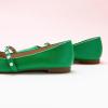 imageCParavano Mary Jane Shoes for Women  Womens Flats  Womens Mary Jane  Leather Ballet FlatGreene