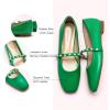 imageCParavano Mary Jane Shoes for Women  Womens Flats  Womens Mary Jane  Leather Ballet FlatGreene