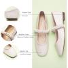 imageCParavano Mary Jane Shoes for Women  Womens Flats  Womens Mary Jane  Leather Ballet FlatMatte Whitea