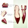 imageCParavano Womens Slingback Flats Pointed Toe Slingback Flats for Women Slingback Flats for Women Slingback Sandals Adjustable Ankle Strap ShoesRed Flats