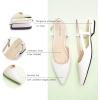 imageCParavano Womens Slingback Flats Pointed Toe Slingback Flats for Women Slingback Flats for Women Slingback Sandals Adjustable Ankle Strap ShoesWhite Flats
