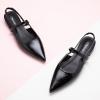 imageCParavano Womens Slingback Flats Pointed Toe Slingback Shoes Womens Pointed Toe Slingback Heels Slingback Kitten Heel Pumps Ankle Strap Flats Sandals Comfort Leather Dress ShoesBlack Flats
