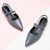 imageCParavano Womens Slingback Flats Pointed Toe Slingback Shoes Womens Pointed Toe Slingback Heels Slingback Kitten Heel Pumps Ankle Strap Flats Sandals Comfort Leather Dress ShoesGrey Flats
