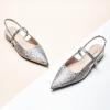 imageCParavano Womens Slingback Flats Pointed Toe Slingback Shoes Womens Pointed Toe Slingback Heels Slingback Kitten Heel Pumps Ankle Strap Flats Sandals Comfort Leather Dress ShoesSnakeskin Light Grey Flats
