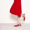 imageCParavano Womens Slingback Flats Pointed Toe Slingback Shoes Womens Pointed Toe Slingback Heels Slingback Kitten Heel Pumps Ankle Strap Flats Sandals Comfort Leather Dress ShoesRed Heels