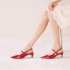 imageCParavano Womens Slingback Flats Pointed Toe Slingback Shoes Womens Pointed Toe Slingback Heels Slingback Kitten Heel Pumps Ankle Strap Flats Sandals Comfort Leather Dress ShoesRed Heels