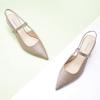 imageCParavano Womens Slingback Flats Pointed Toe Slingback Shoes Womens Pointed Toe Slingback Heels Slingback Kitten Heel Pumps Ankle Strap Flats Sandals Comfort Leather Dress ShoesCroc Light Coffee Heels