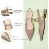 imageCParavano Womens Slingback Flats Pointed Toe Slingback Shoes Womens Pointed Toe Slingback Heels Slingback Kitten Heel Pumps Ankle Strap Flats Sandals Comfort Leather Dress ShoesCroc Light Coffee Flats