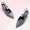 imageCParavano Womens Slingback Flats Pointed Toe Slingback Shoes Womens Pointed Toe Slingback Heels Slingback Kitten Heel Pumps Ankle Strap Flats Sandals Comfort Leather Dress ShoesGrey Heels
